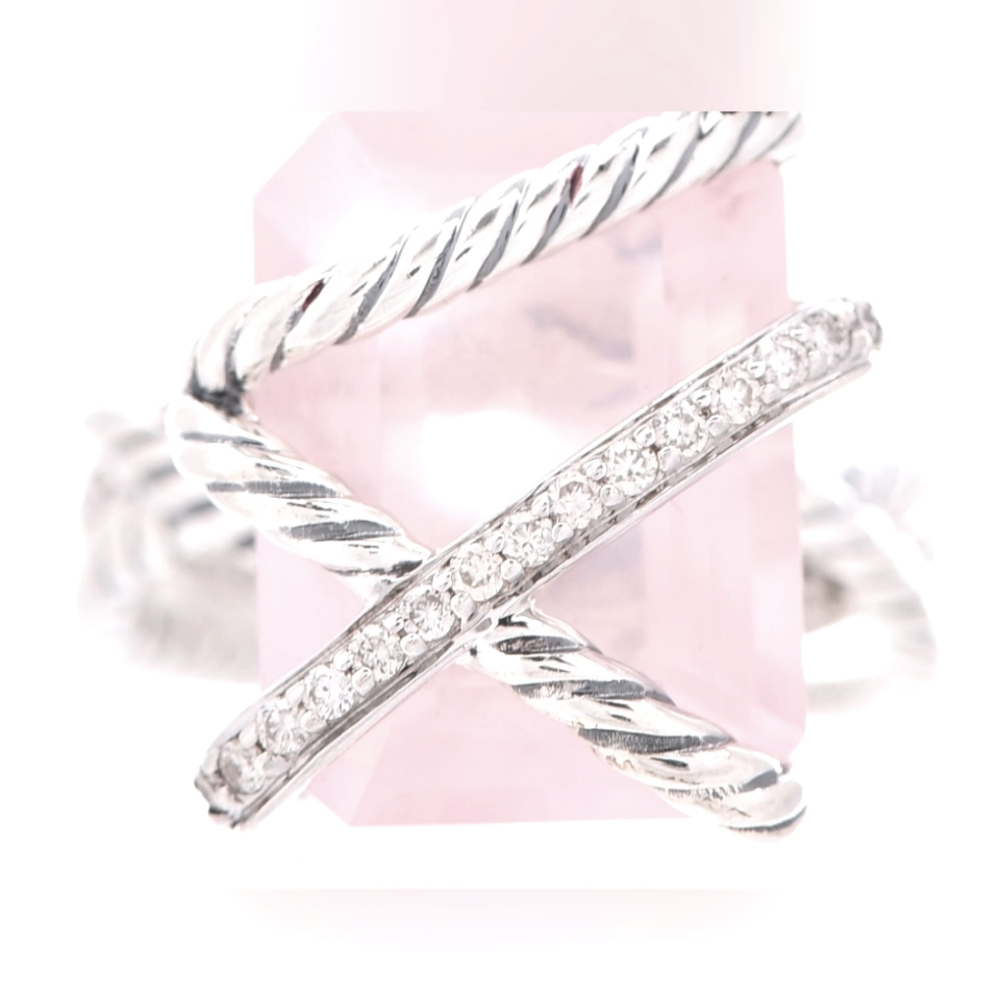 (6)🌸Light Pink🌸 Rectangle Silver Wrap Ring🌟